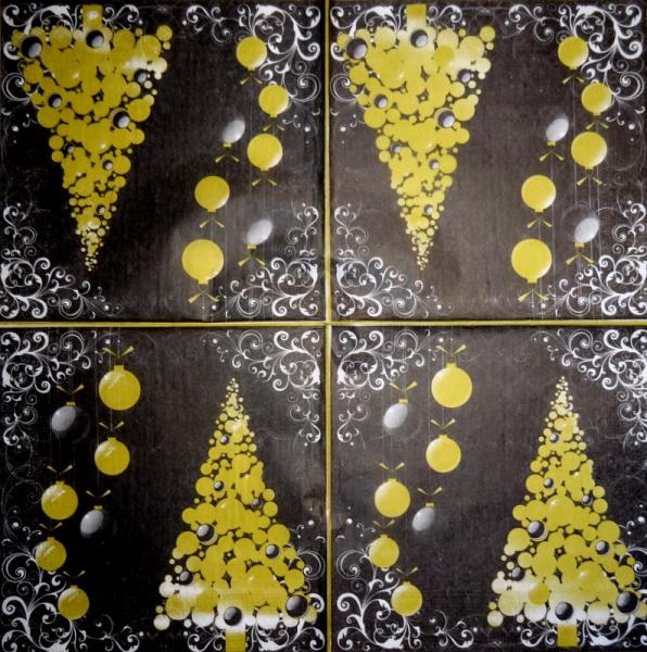 195 Weihnachten Blumen - 3-lagig (rot) - Ihr